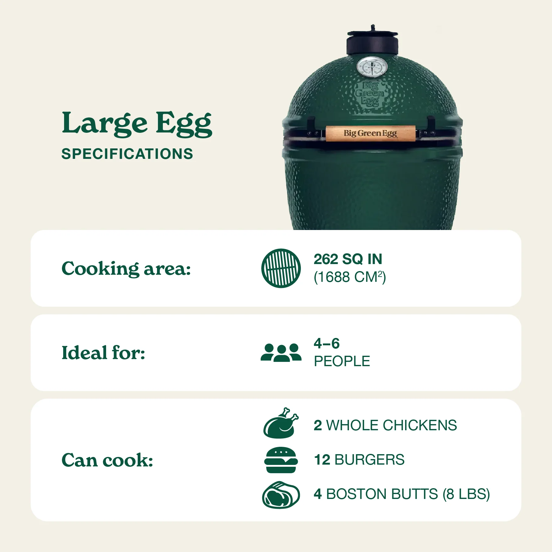 Big Green Egg Large Big Green Egg In A Nest With Acacia Mates Package