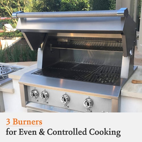 Hestan 36" Built-In Grill 2 Trellis Burners 1 Sear Burner Rotiss