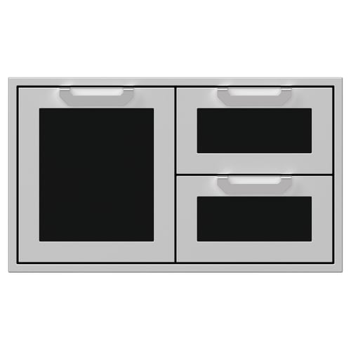Hestan 36" Double Drawer & Storage Door Combo Recessed Marquise Acc - Stealth