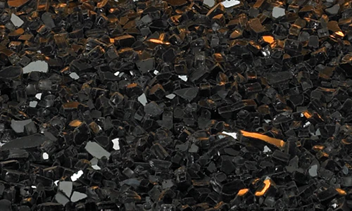 Empire Decorative Crushed Glass, Black Polished