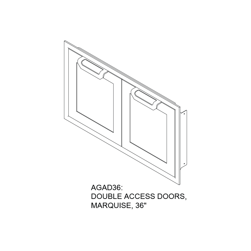 Hestan 36" Double Access Door Recessed Marquise Accented Panels S
