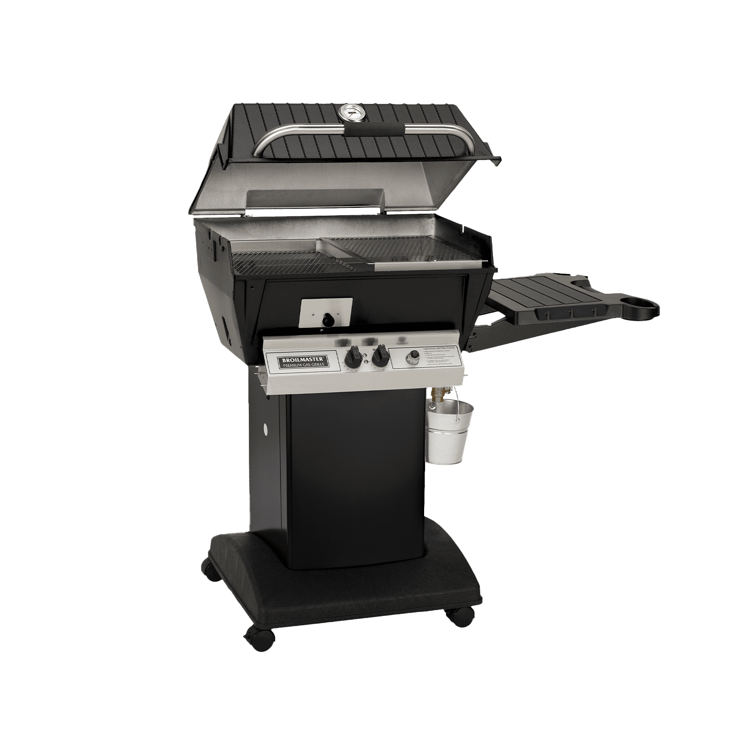 Broilmaster Package 1, Black Cart/Base, One Side Shelf, Propane