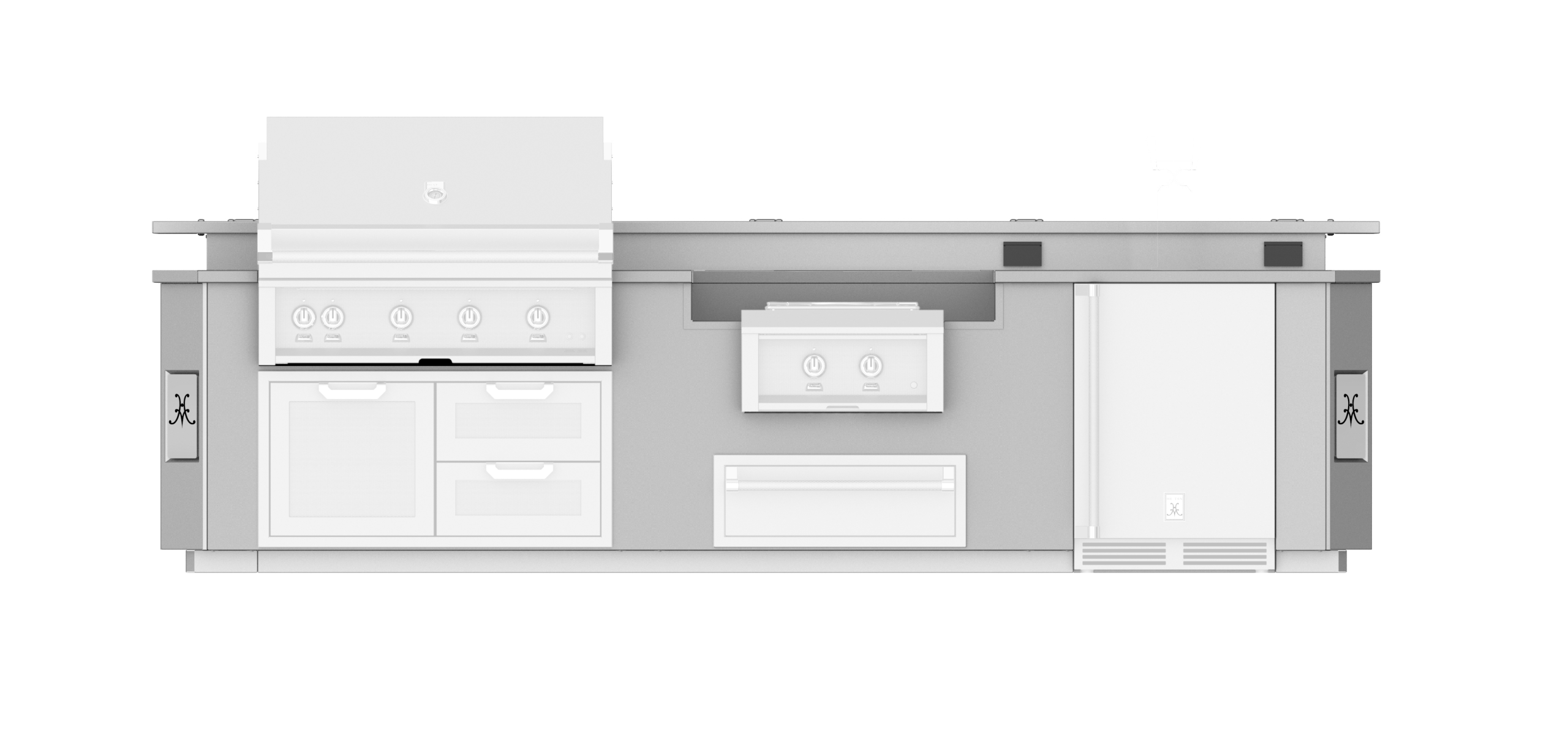 Hestan Grill Entertainment Suite Stainless Countertop Bar Foot