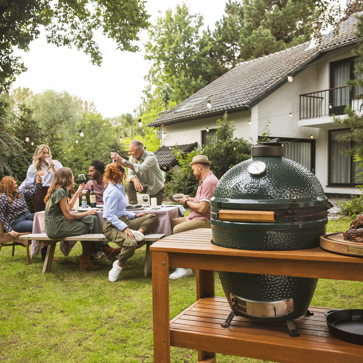 Big Green Egg Large Big Green Egg In Acacia Table Package
