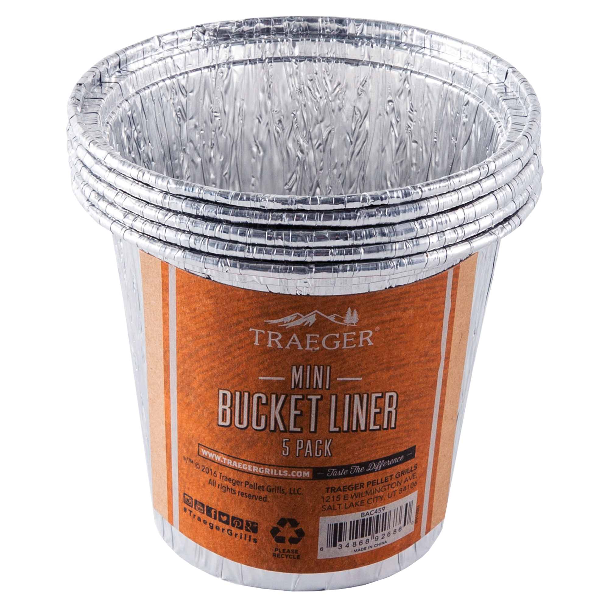 Traeger Mini Grease Bucket LINER-5 Pack (Ranger, Scout, Ptg)