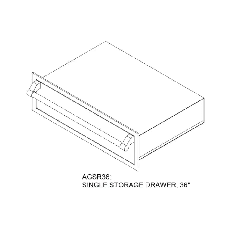 Hestan 36" Single Storage Drawer Recessed Marquise Accented Panels