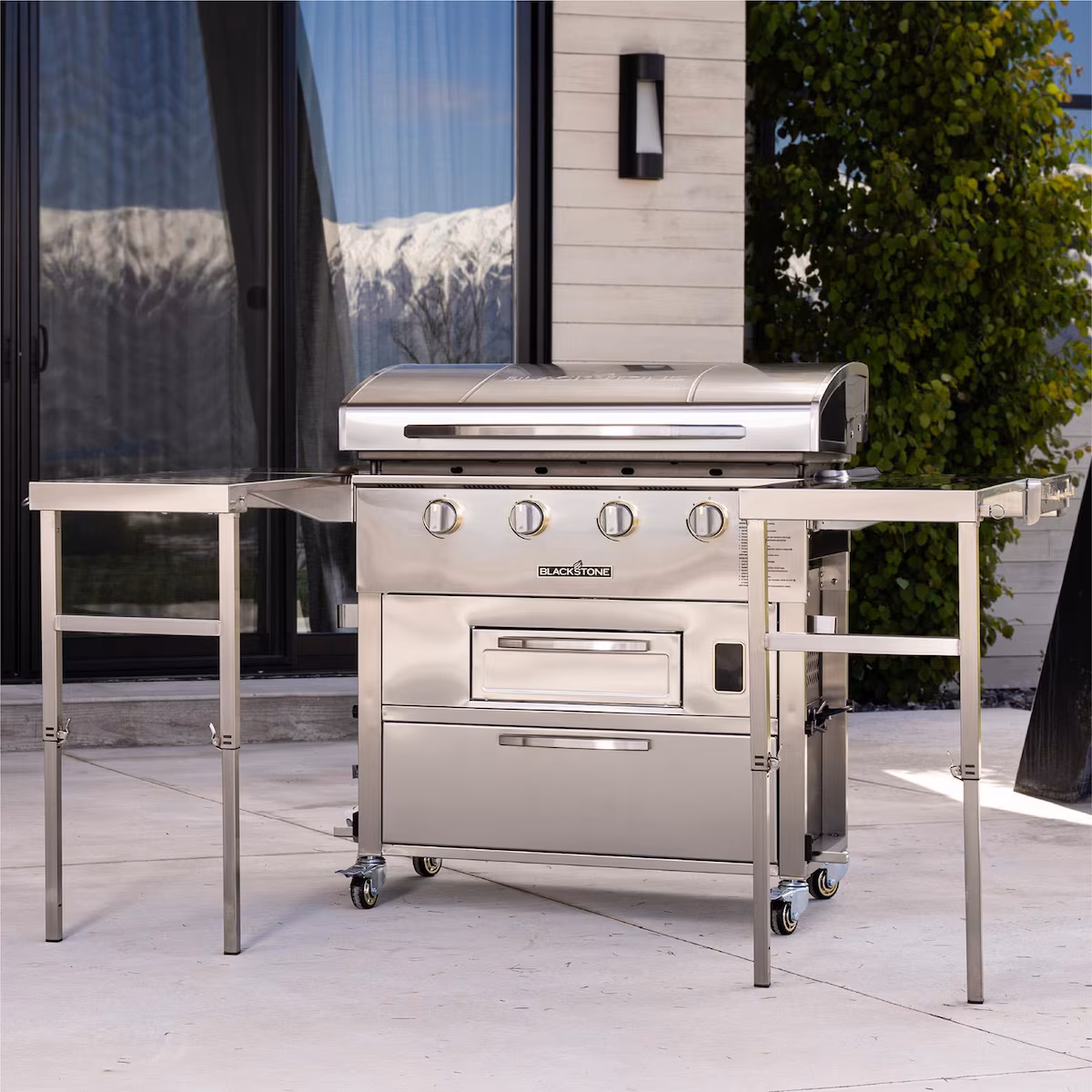Blackstone--Select 36 inch Griddle Air Fryer Combo with dual side tables and storage drawers