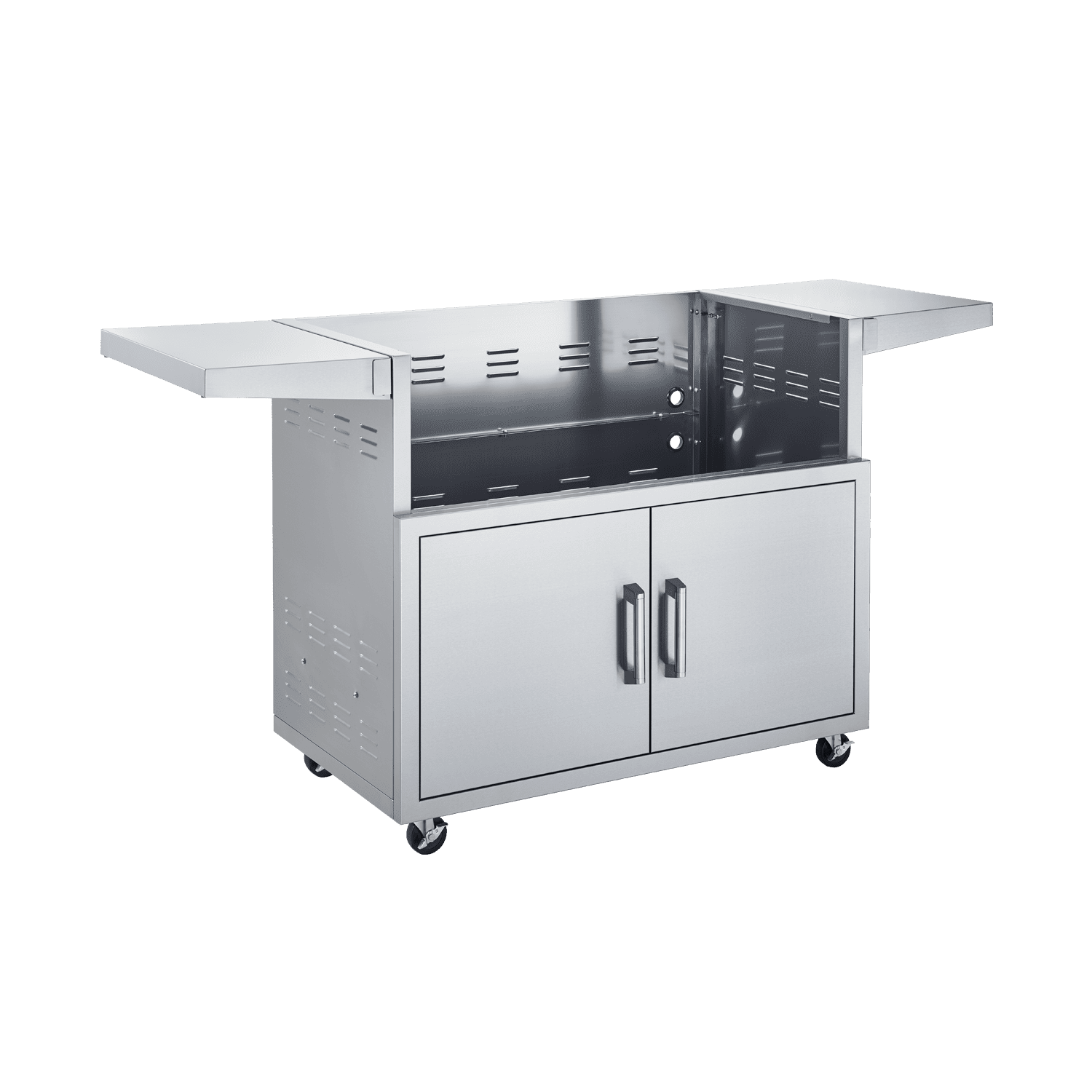 Broilmaster Stainless Steel Cart, 42-in., with 2 doors and 2 fold-down side shelves