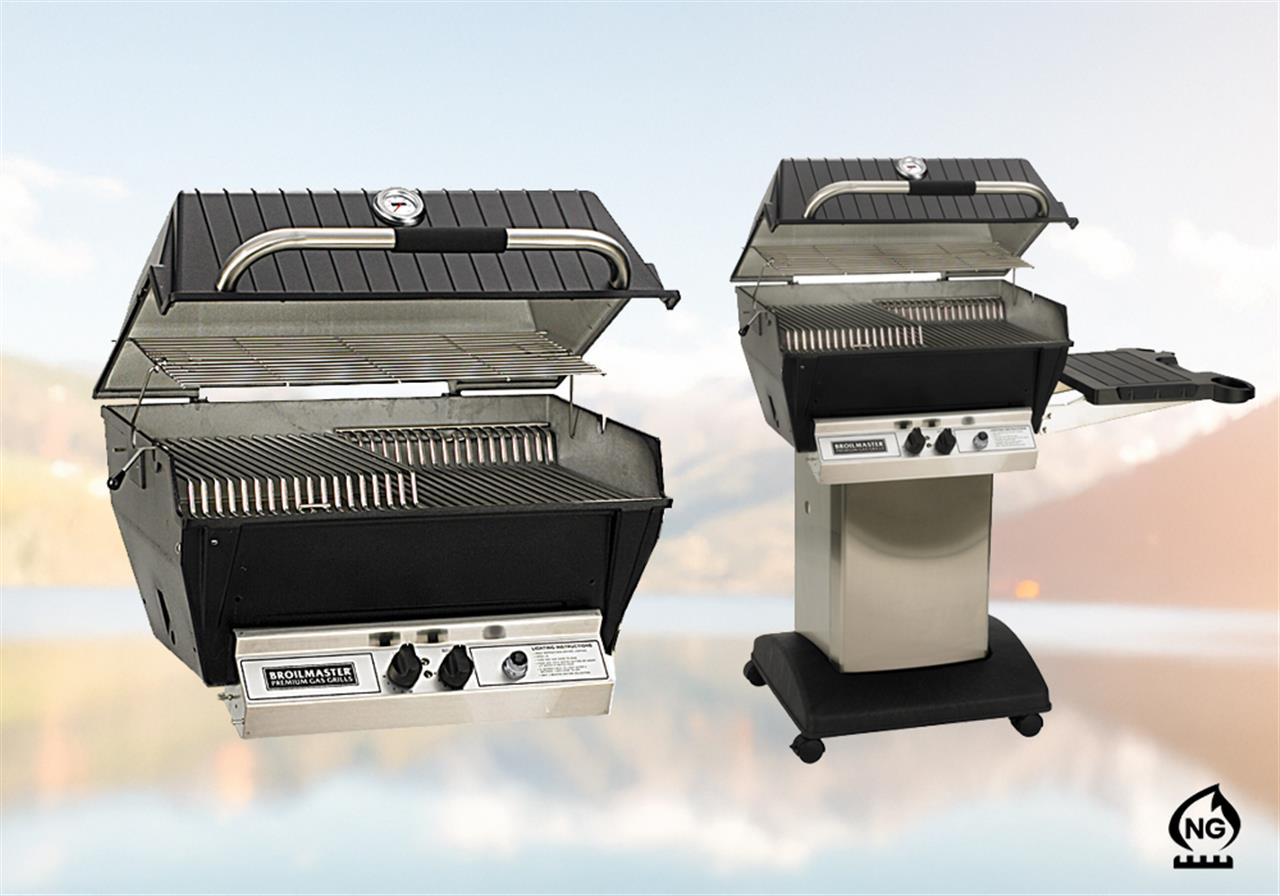Broilmaster Package 1, Stainless Cart/Base, one Side Shelf with Stainless Bracket, Propane