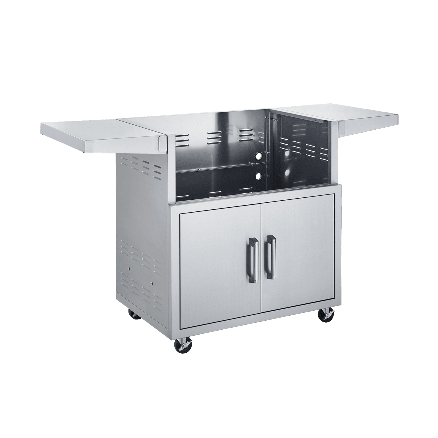 Broilmaster Stainless Steel Cart, 34-in., with 2 doors and 2 fold-down side shelves
