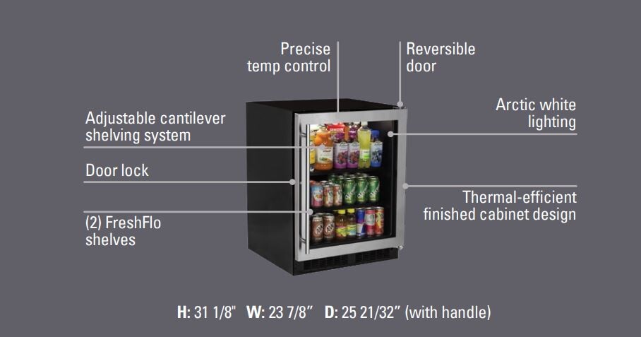 Marvel 24" ADA LP Built-In All Refrigerator SS