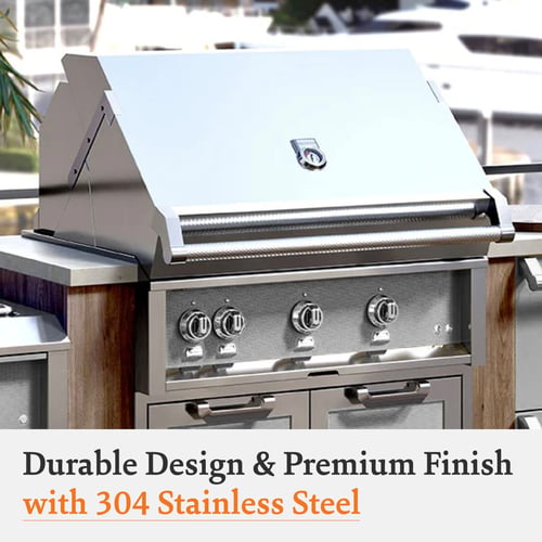 Hestan 36" Built-In Grill 2 Trellis Burners 1 Sear Burner Rotiss