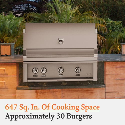 Hestan 36" Built-In Grill 2 Trellis Burners 1 Sear Burner Rotiss