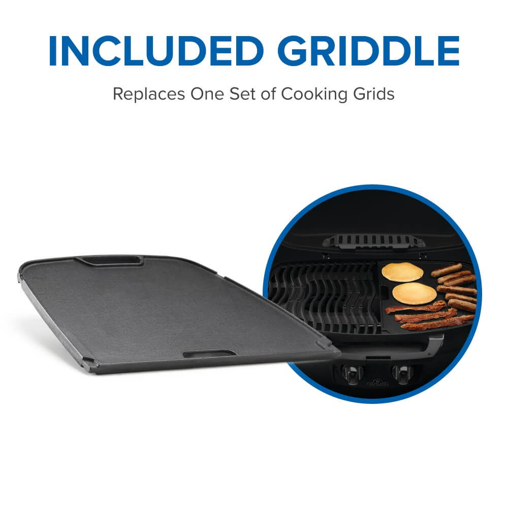 TravelQ 285 Portable Propane Gas Grill with Griddle, Red