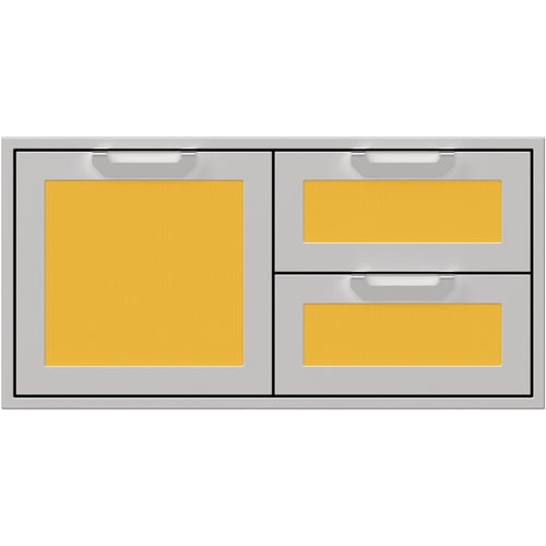 Hestan 42" Double Drawer & Storage Door Combo Recessed Marquise Acc - Sol