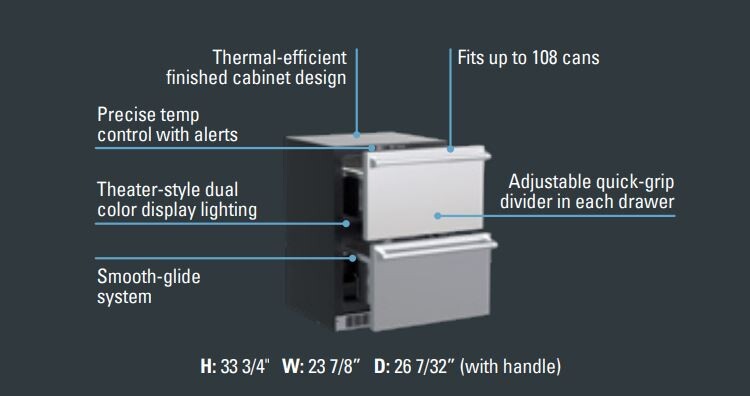 Marvel 24" PRO Refrigerator Drawers/panel Rea