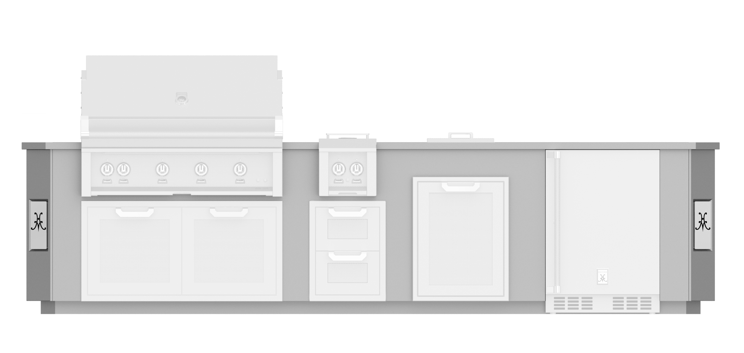 Hestan Entertainment Suite with Stainless Steel Countertop;