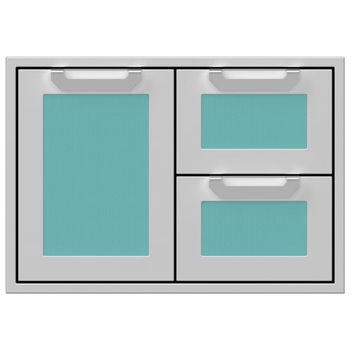 Hestan 30" Double Drawer & Storage Door Combo Recessed Marquise Acc - Pacific Fog