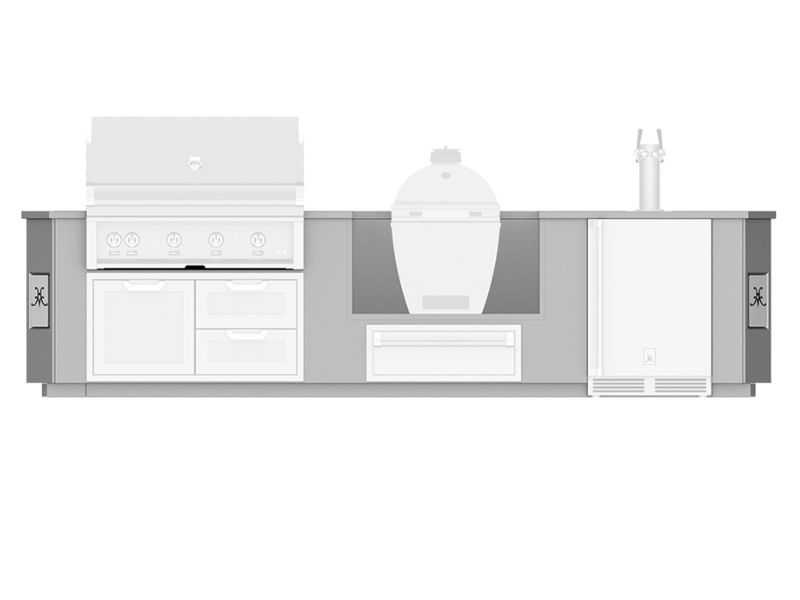 Hestan Entertainment Suite with Stainless Steel Countertop and Beer