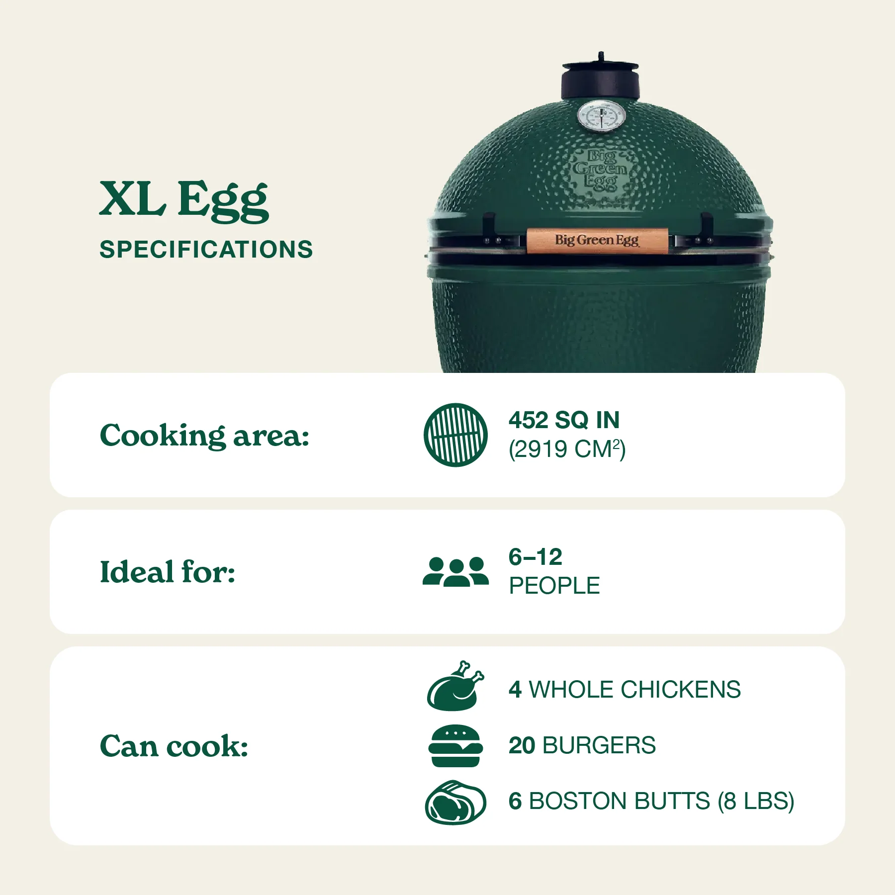 Big Green Egg Xl Big Green Egg In An Integgrated Nest+Handler With Mates Package