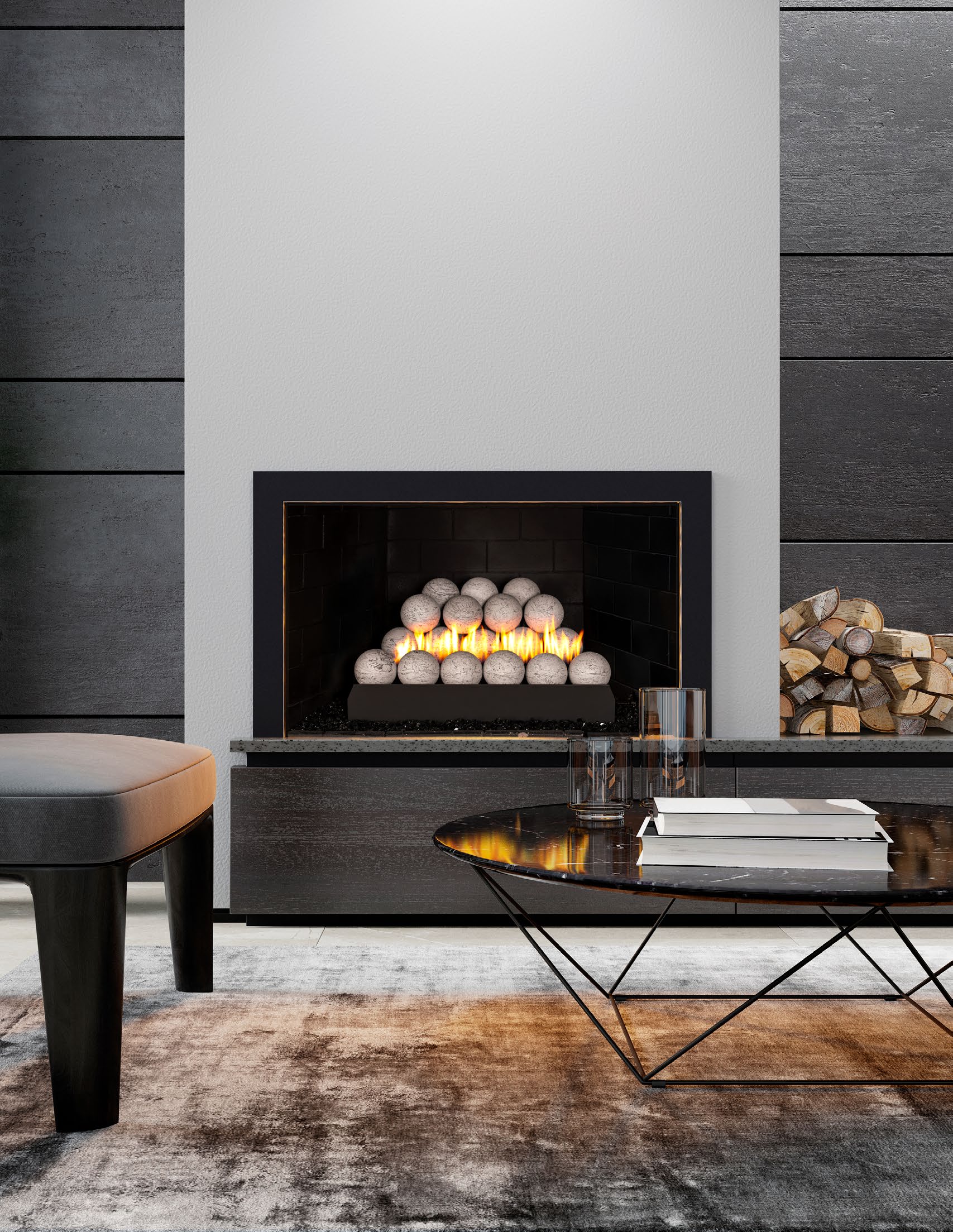 Real Fyre 4" Graystone Vf Spheres
