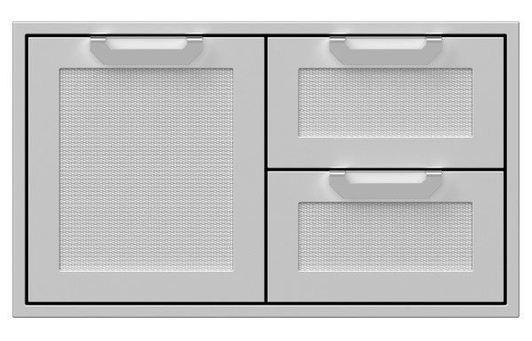 Hestan 36" Double Drawer & Storage Door Combo Recessed Marquise Acc
