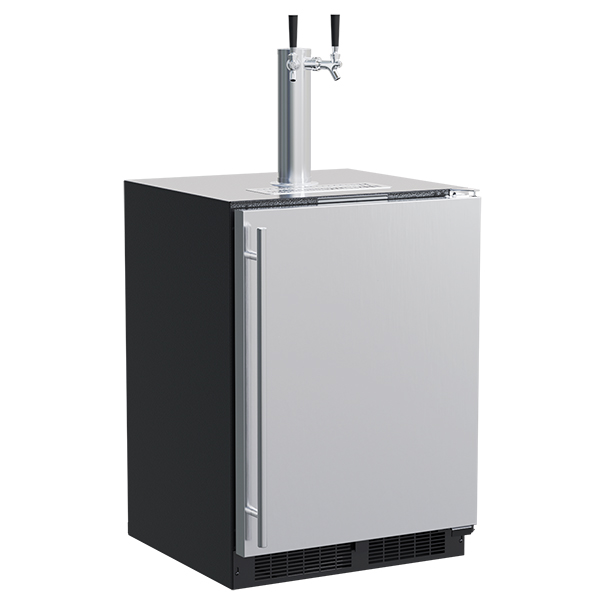 24-in Outdoor Mobile Dispenser for Beer, Wine and Beverages - Stainless Steel Solid - Built-in