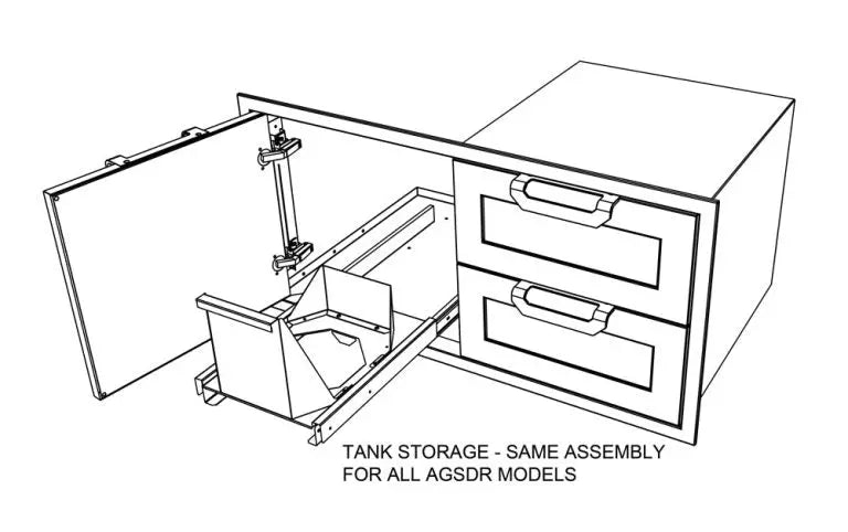 Hestan 36" Double Drawer & Storage Door Combo Recessed Marquise Acc