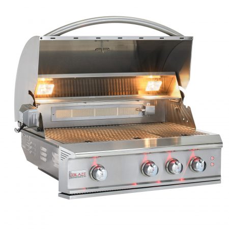 Blaze Professional LUX 34-Inch 3 Burner Built-In Gas Grill With Rear Infrared Burner (Natural Gas)