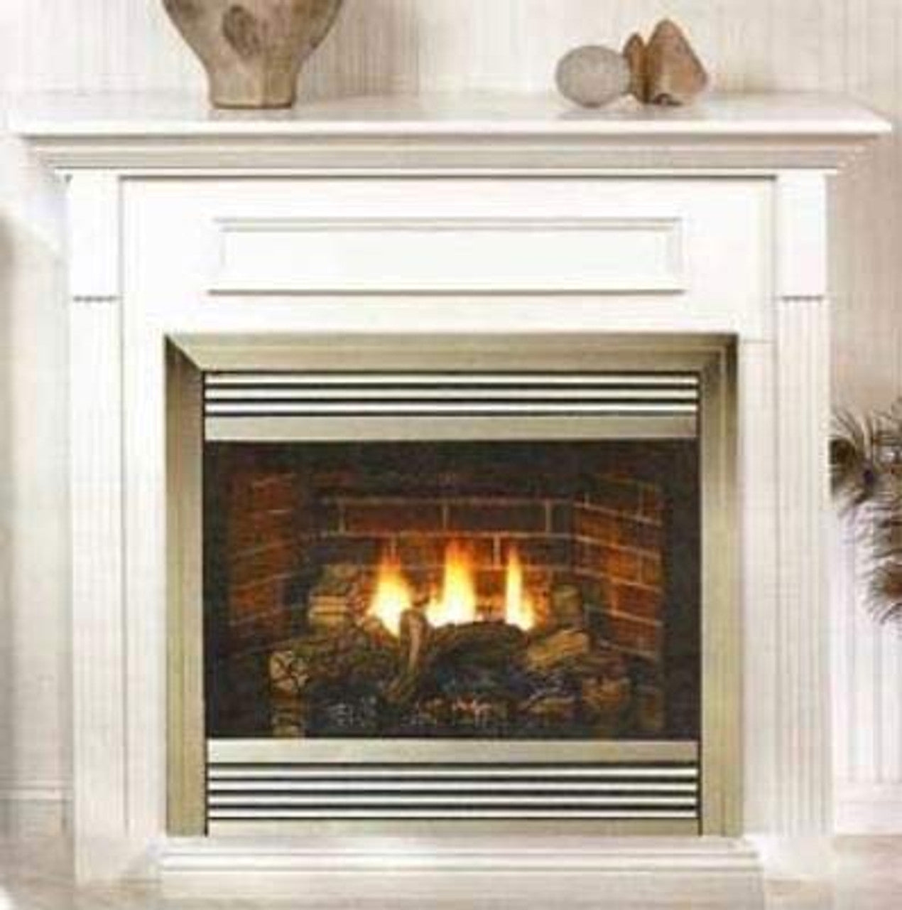 Empire Standard Cabinet Mantel With Base - White - Embf3Sw