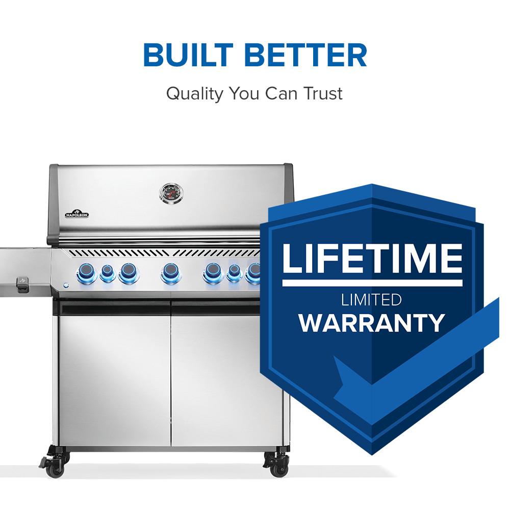 Napoleon Prestige 665 LP Gas Grill with Infrared Side and Rear Burners, SS
